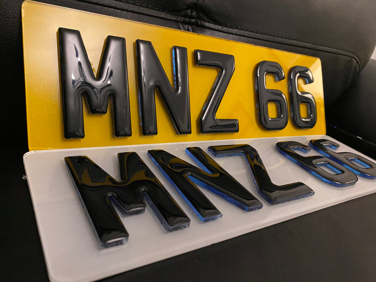 4D Neon Blue Gel Number Plates