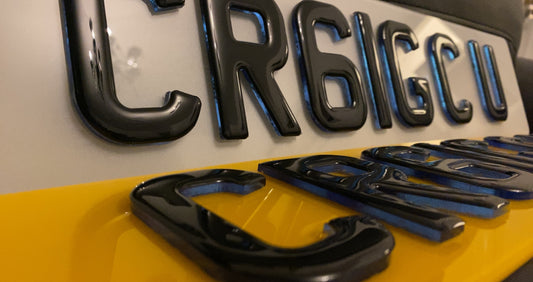 4D Neon Blue Gel Number Plates